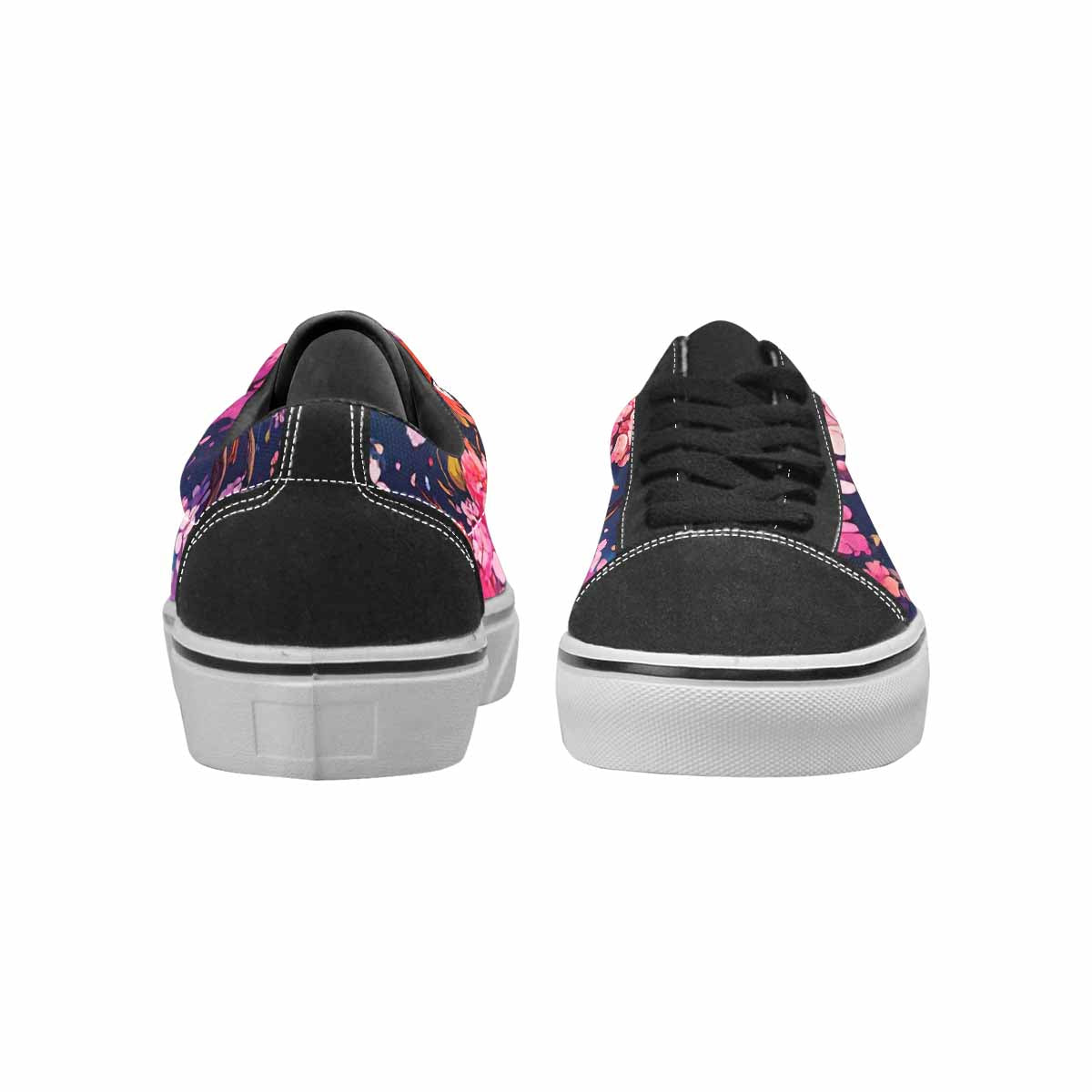 WOMEN'S Cherry Blossom Branch Cherry Lace-Up Canvas Neon Fantasy Custom Shoes