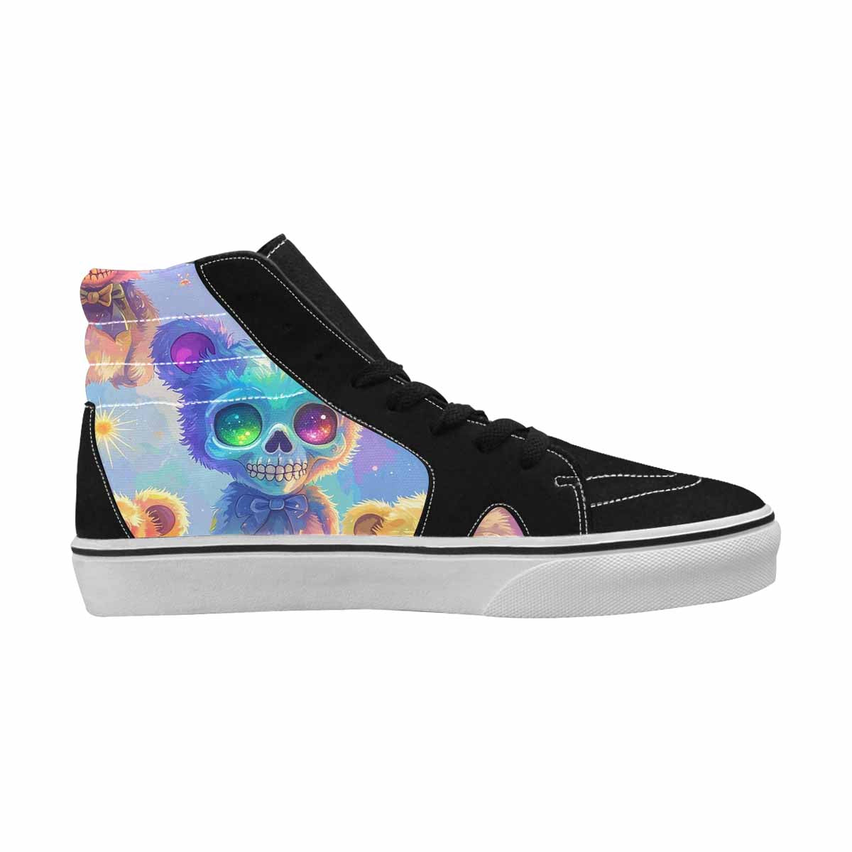 MEN'S Rainbow Teddy Skeletons Eye High Top Canvas Grunge Custom Shoes