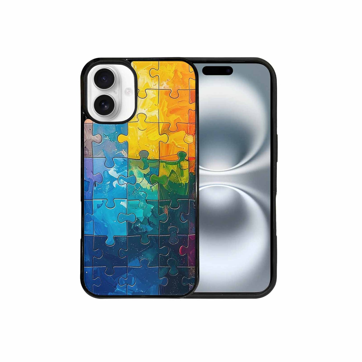 iPhone 16 Plus Case — Autism Puzzle Pieces Puzzle Piece Pattern, Personalized Phone Case