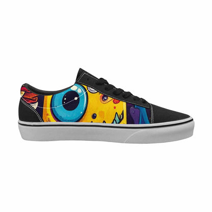 WOMEN'S Cartoon Monster Character Canvas Lace-Up Neon Fantasy Custom Sneakers