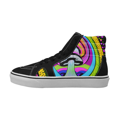 WOMEN'S Psychedelic Trippy Art Design High Top Skateboarding Y2K Sneakers