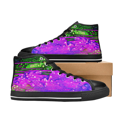 MEN'S Cc Acid Drip 6 High Top Canvas Grunge Custom Shoes