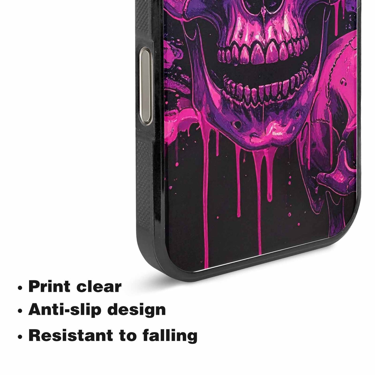 iPhone 15 Pro Max Case — Pink Purple Skeletons Neon Drip Melting, Custom Art Phone Cover