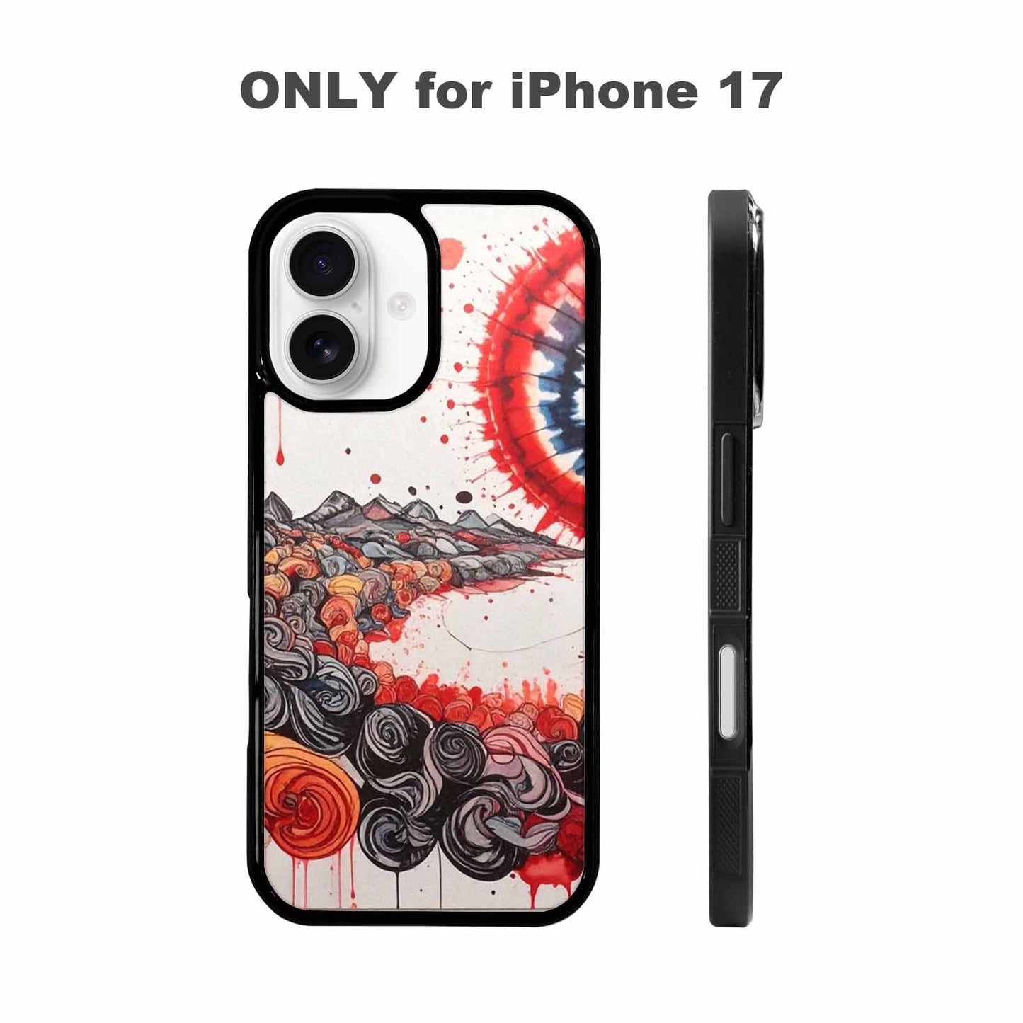 iPhone 17 Case — Tie Dye Swirls Black Tie Dye, Custom Made Phone Cover