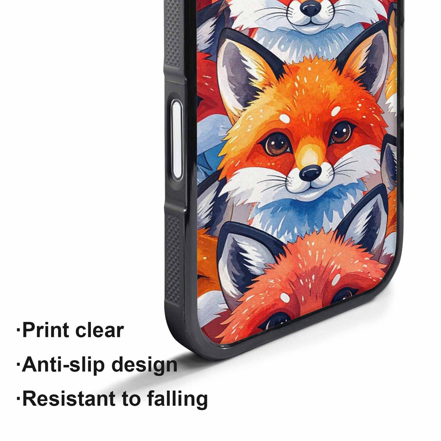 iPhone 17 Pro Case — Watercolor Kawaii Fox Faces Watercolor Abstract, Custom Printed Phone Case