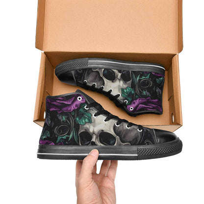 MEN'S Skulls Roses Gothic Filigree High Top Canvas Cottagecore Sneakers