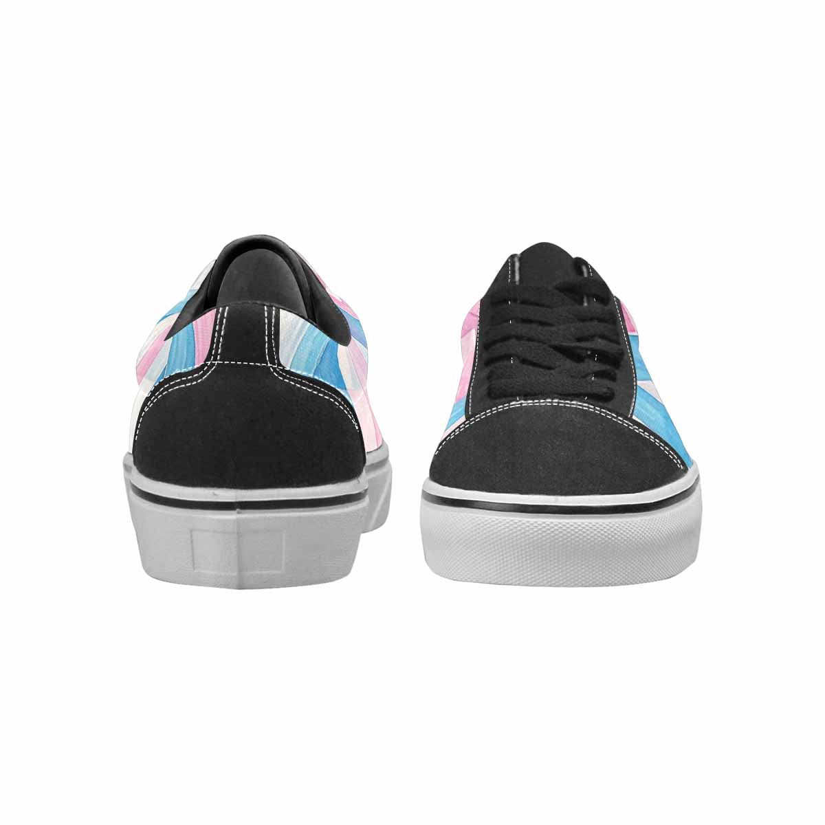 WOMEN'S Transgender Flag Color Canvas Lace-Up Aesthetic Custom Shoes