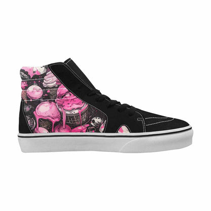 MEN'S Ice Cream Motif High Top Canvas Wallpaper Art Sneakers