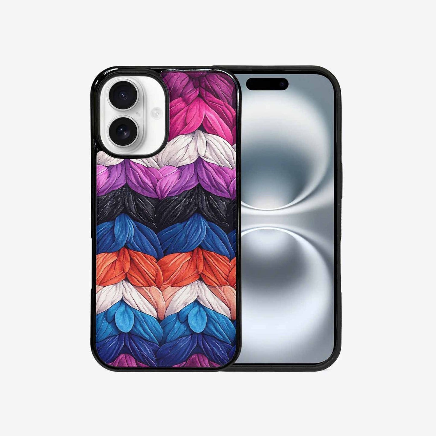 iPhone 16 Case — Genderfluid Flag Color Theme Small Rainbow, Custom Printed Phone Case