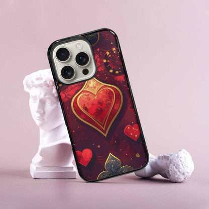 iPhone 16 Pro Case — Playing Card Suits Pattern Poker Chips, Custom Phone Case