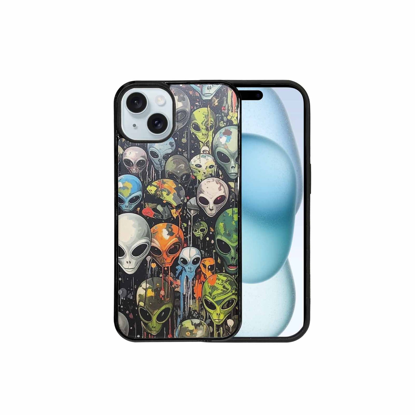 iPhone 15 Plus Case — Aliens Camo Aliens Pattern Hundreds Of, Personalized Phone Case