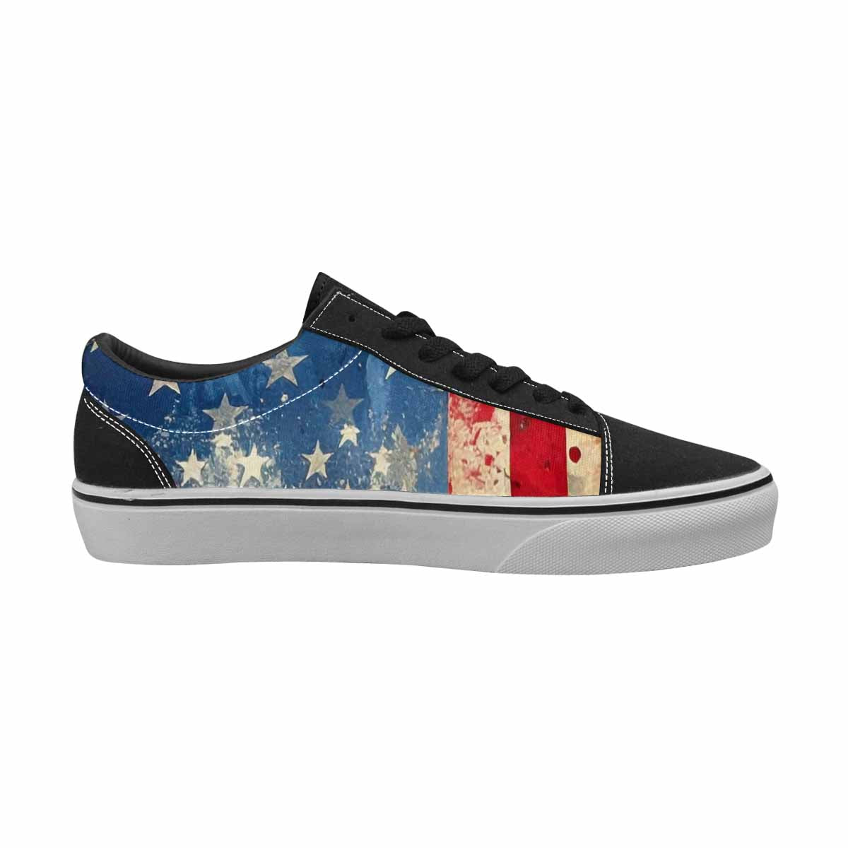 WOMEN'S American Flag Stars Canvas Lace-Up Grunge Sneakers