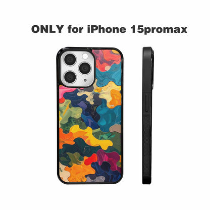 iPhone 15 Pro Max Case — Camo Patches Full Color Vibrant Camo, Personalized Phone Case