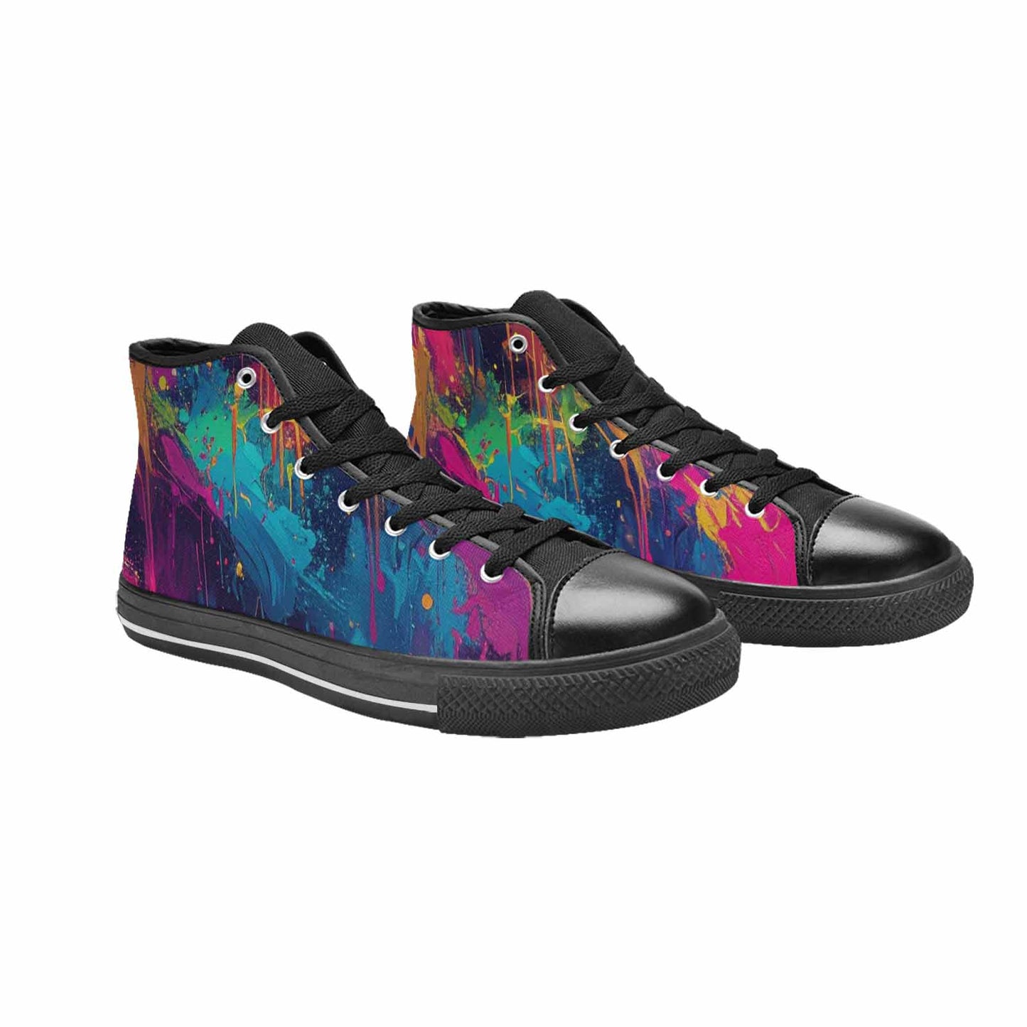WOMEN'S Paint Splatter High Top Canvas Dreamcore Custom Sneakers