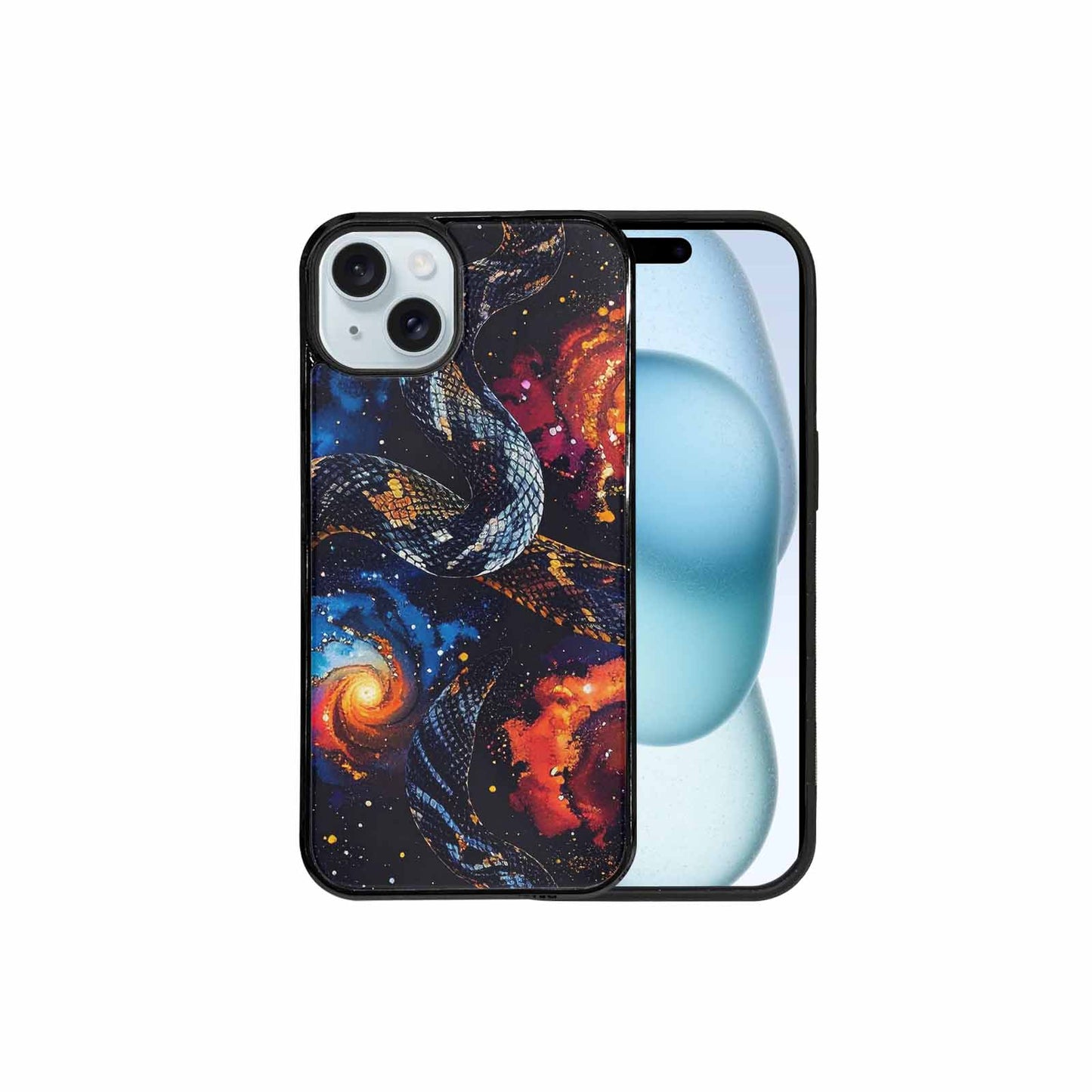 iPhone 15 Plus Case — Galaxy Snake Print, Customized Protective Case