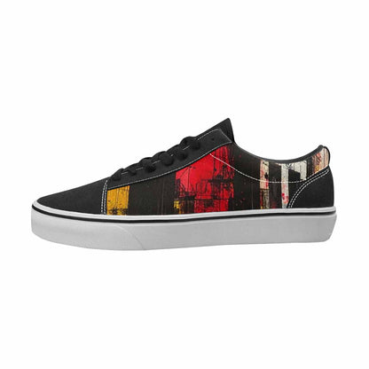 MEN'S Liminal Black & Red Ink Canvas Personalized Surreal Custom Print Sneakers
