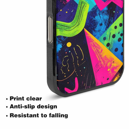 iPhone 16 Pro Case — Memphis Squiggles Triangles Dots Personalized Phone, Unique Phone Case Design
