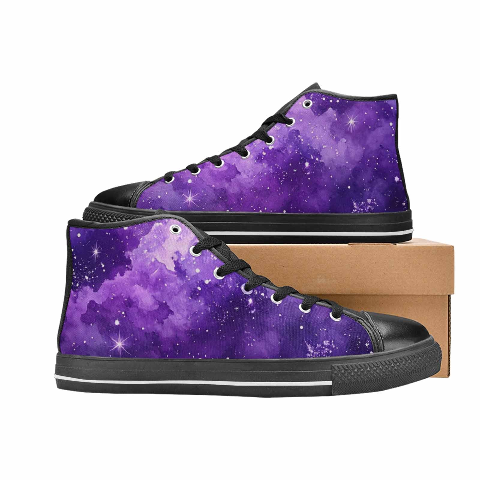 WOMEN'S Galaxy Art - High Top Canvas Grunge Shoes