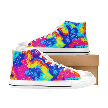 WOMEN'S Tie Dye Splash Retro High Top Canvas Surreal Shoes
