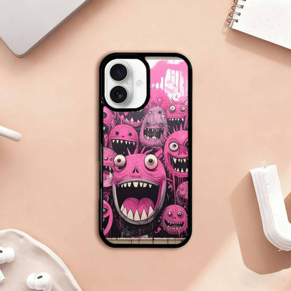 iPhone 17 Case — Black &amp; Pink Ink Cartoon Cute, Custom Made Phone Cover