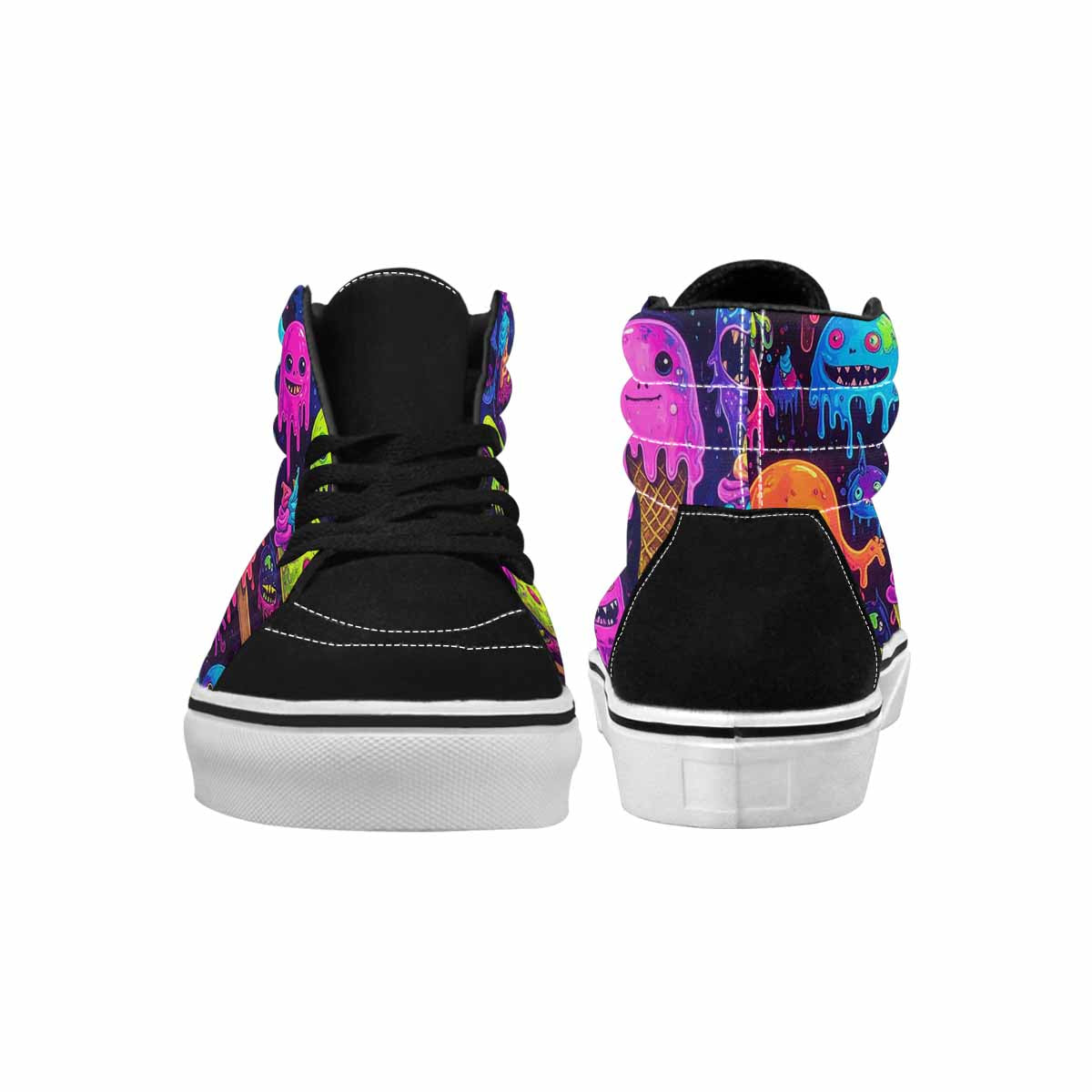 MEN'S Ice Cream Monsters  High Top Canvas Neon Fantasy Custom Shoes