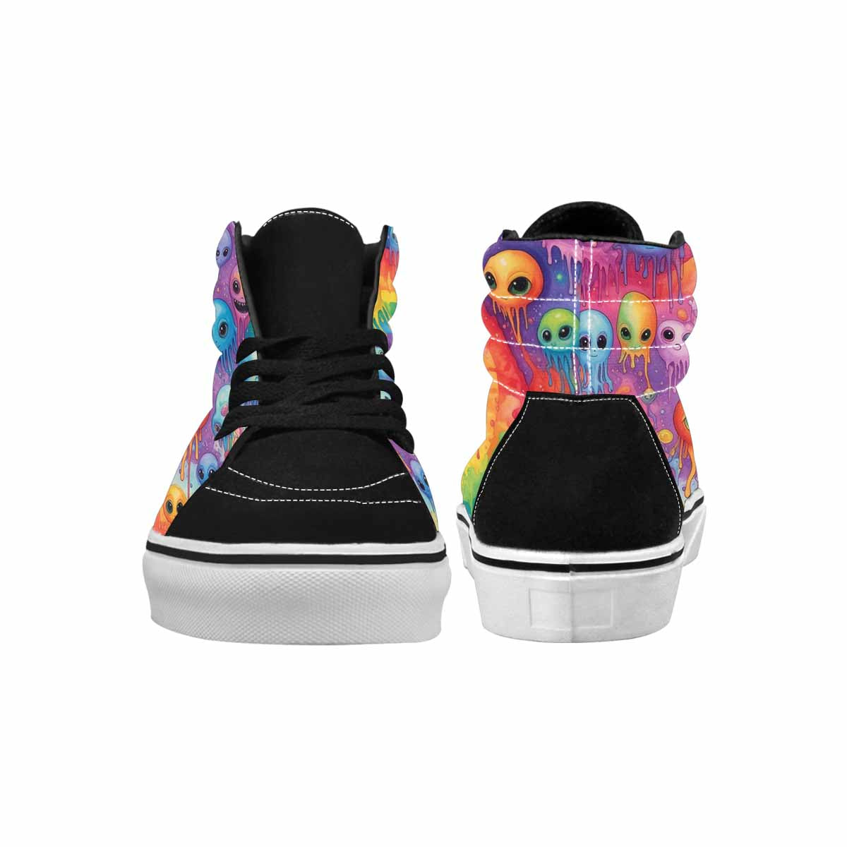 MEN'S Aliens  Tie Dye High Top Canvas Dark Academia Custom Sneakers
