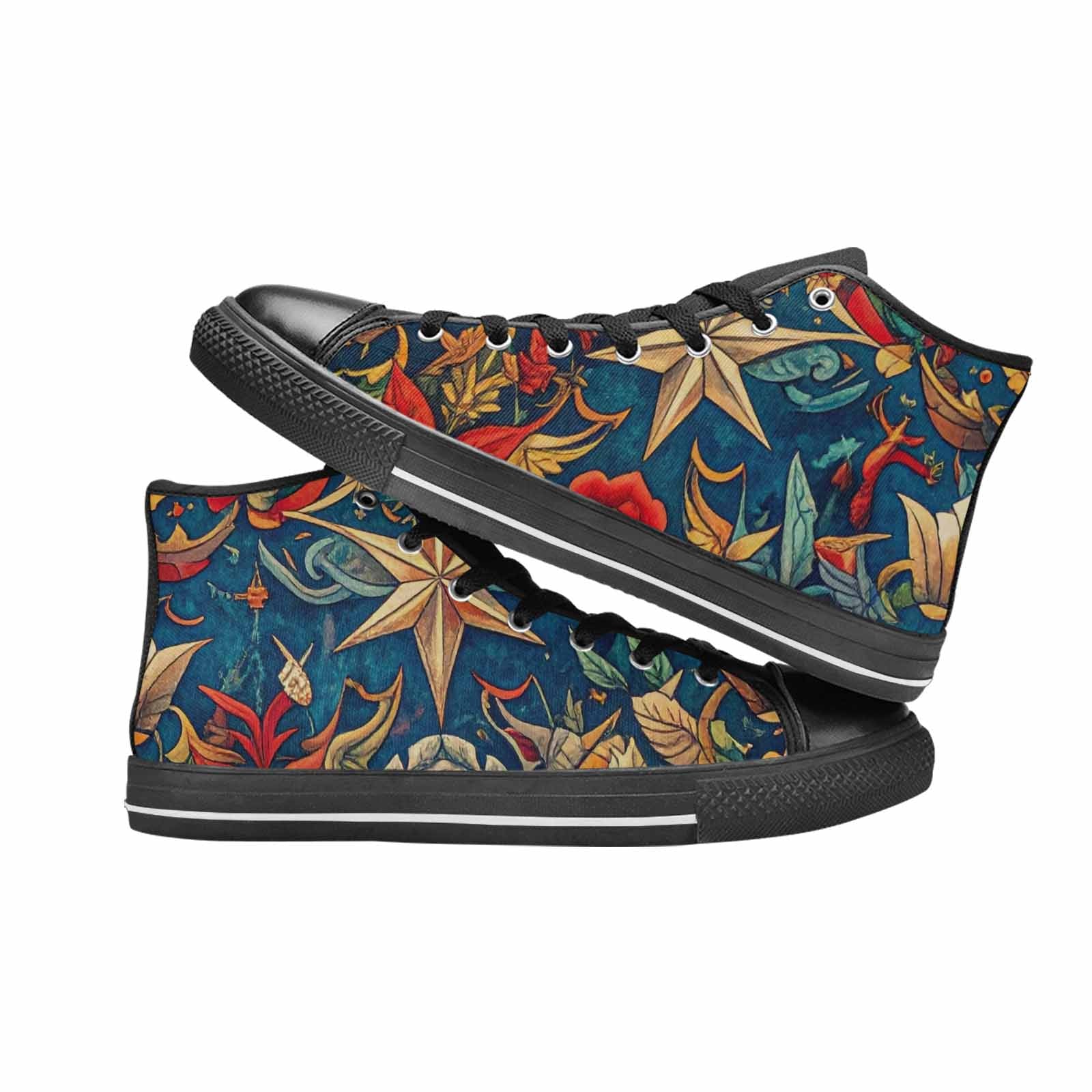 WOMEN'S Old School Tattoo High Top Canvas Dark Academia Sneakers