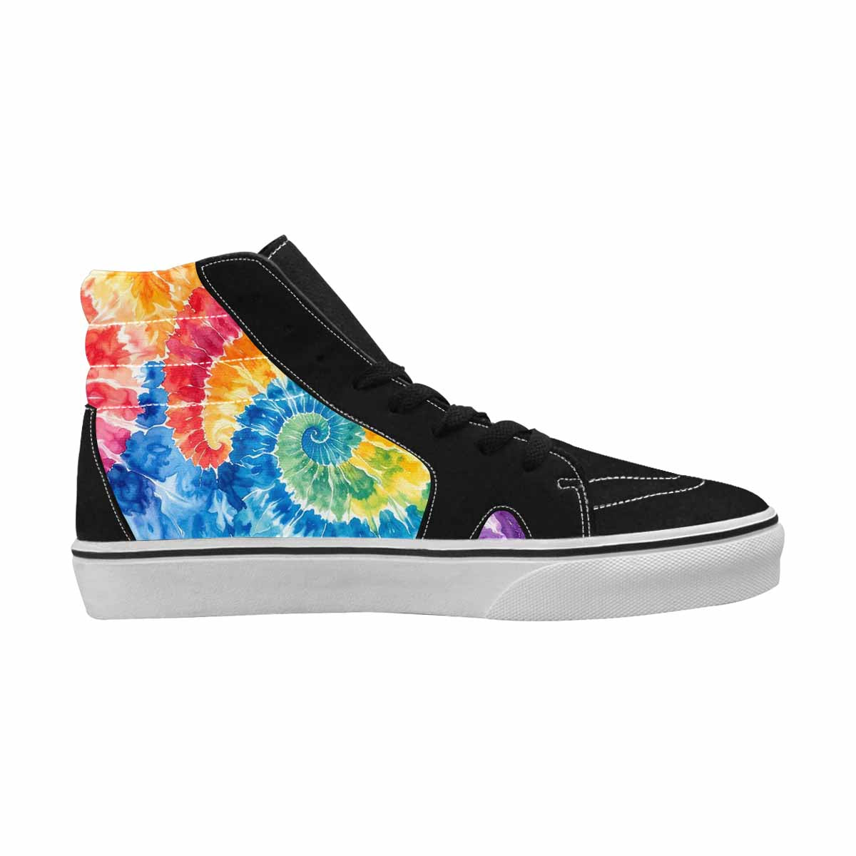 WOMEN'S Tie Dye Swirl High Top Canvas Surreal Custom Shoes