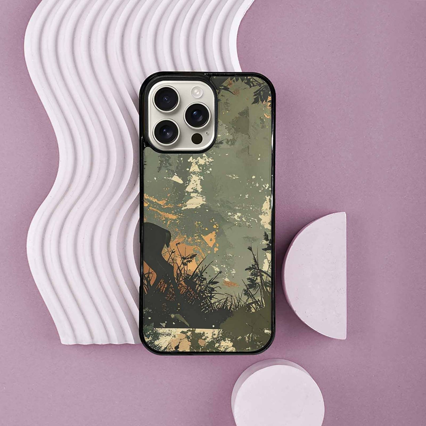 iPhone 16 Pro Max Case — Hunting Camouflage Pattern With Deer And, Personalized Phone Case