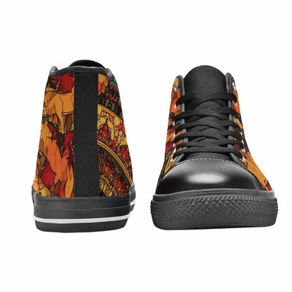 WOMEN'S Mandala Lions High Top Canvas Aesthetic Custom Sneakers