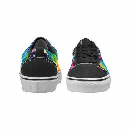 MEN'S Tie Dye Skulls Print Canvas Lace-Up Neon Fantasy Custom Shoes