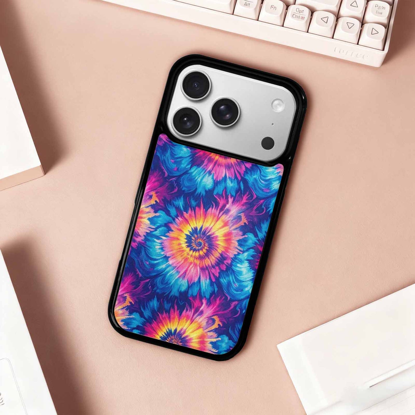 iPhone 17 Pro Case — Small Tie Dye Swirl Pattern Tie, Custom Made Phone Cover