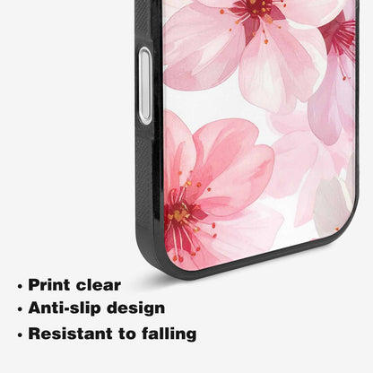 iPhone 16 Plus Case — Japanese Cherry Blossom Pattern Sakura Flowers, Custom Made Phone Cover