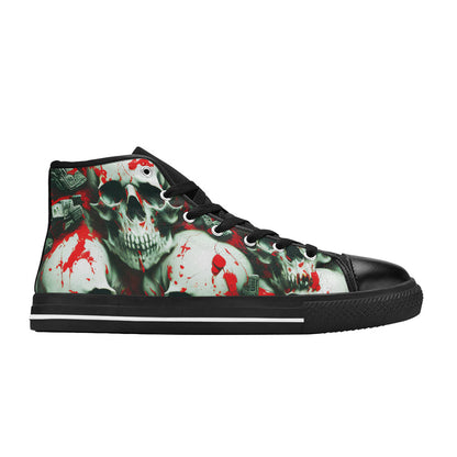 MEN'S Splatter Skulls 4 Men’S High Top Canvas Dark Academia Custom Shoes