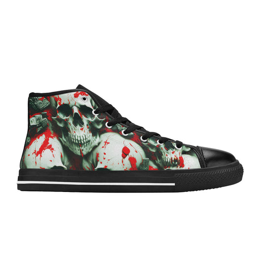MEN'S Splatter Skulls 4 Men’S High Top Canvas Dark Academia Custom Shoes
