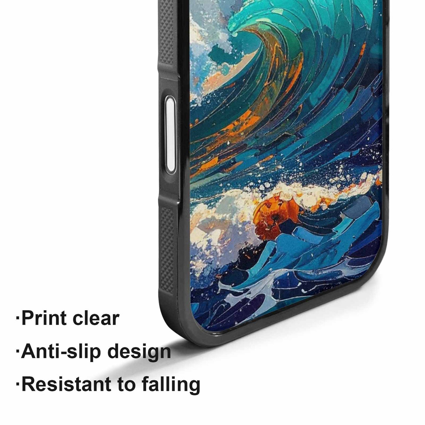 iPhone 17 Case — Wave Crest Splash Wave Watercolor Abstract, Custom Made Phone Cover