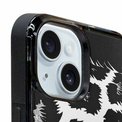 iPhone 15 Case — Leopard Print Black And White Style, Custom Art Phone Cover