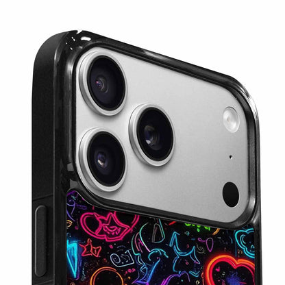 iPhone 17 Pro Case — Neon Glow Sticker Icon Collage Original, Custom Made Phone Cover