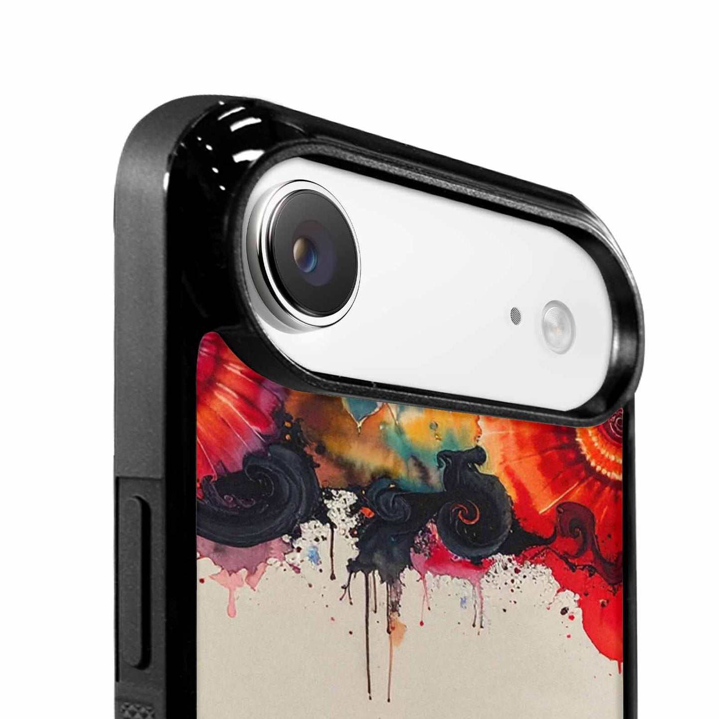 iPhone 17 Air Case — Tie Dye Swirls Black Red Tie, Custom Print Case Cover
