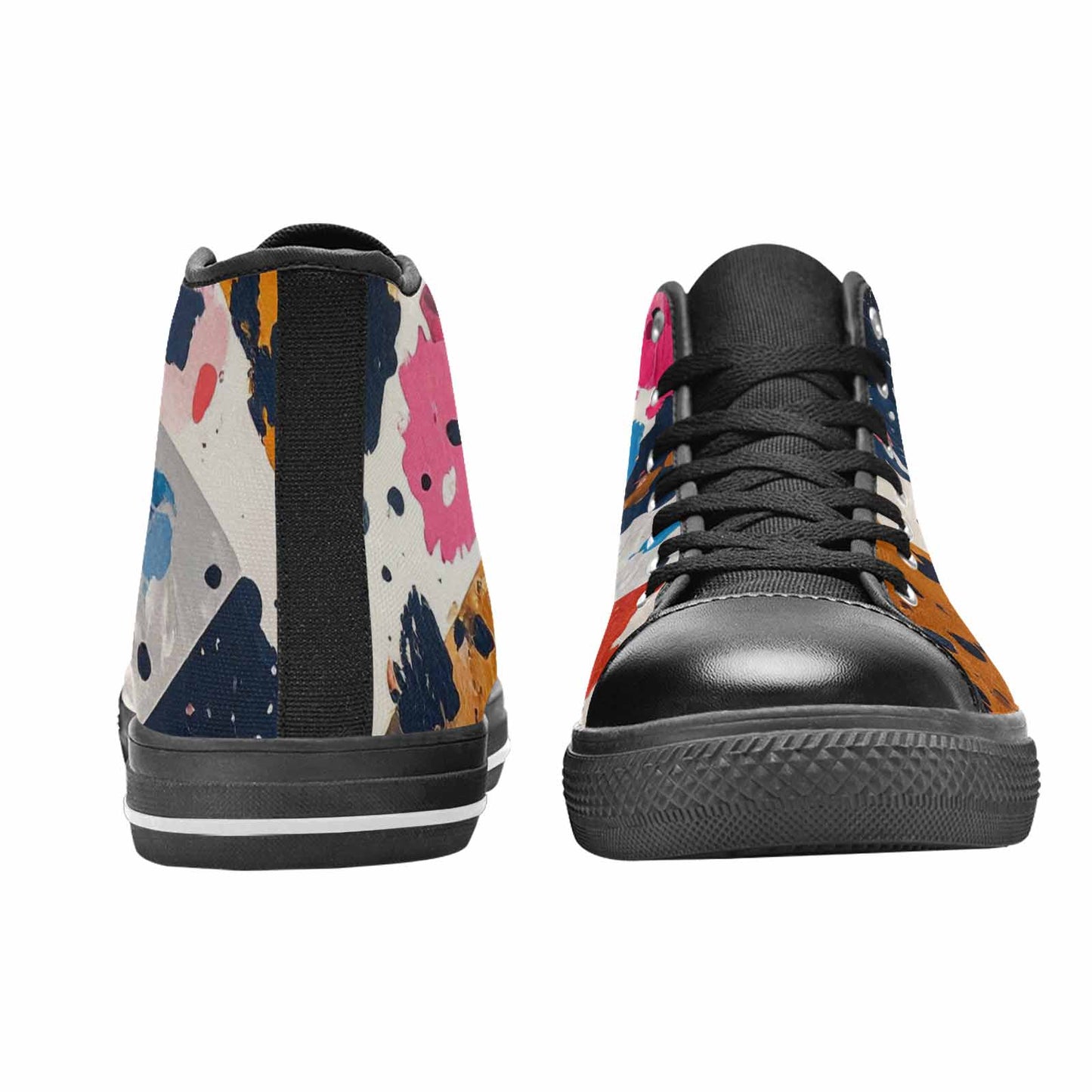 MEN'S Cow Animal Print High Top Canvas Wallpaper Art Shoes