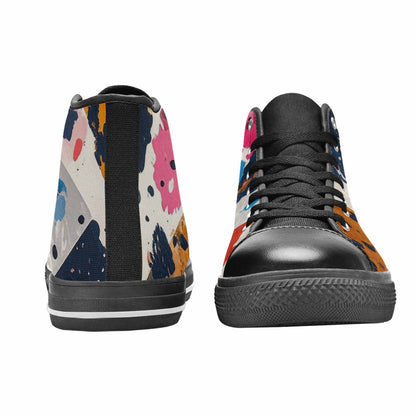 MEN'S Cow Animal Print High Top Canvas Wallpaper Art Shoes