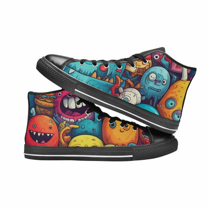 MEN'S Cartoon Monster Character High Top Canvas Grunge Sneakers