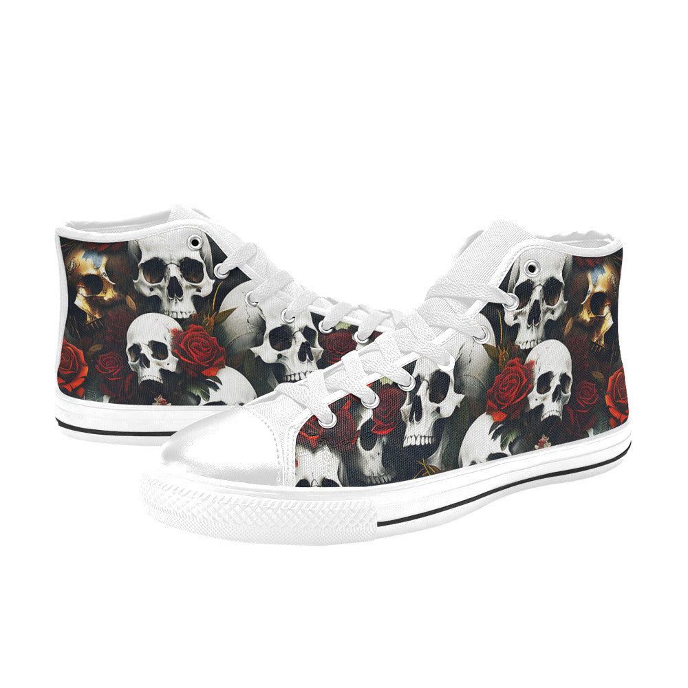 MEN'S Rose Skulls Dark 6 High Top Canvas Aesthetic Sneakers