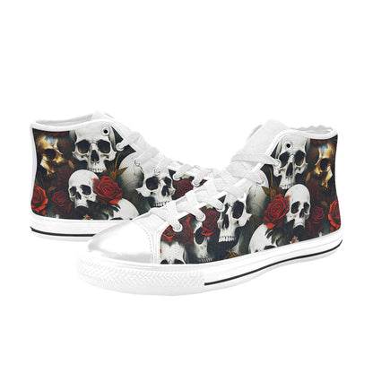 MEN'S Rose Skulls Dark 6 High Top Canvas Aesthetic Sneakers