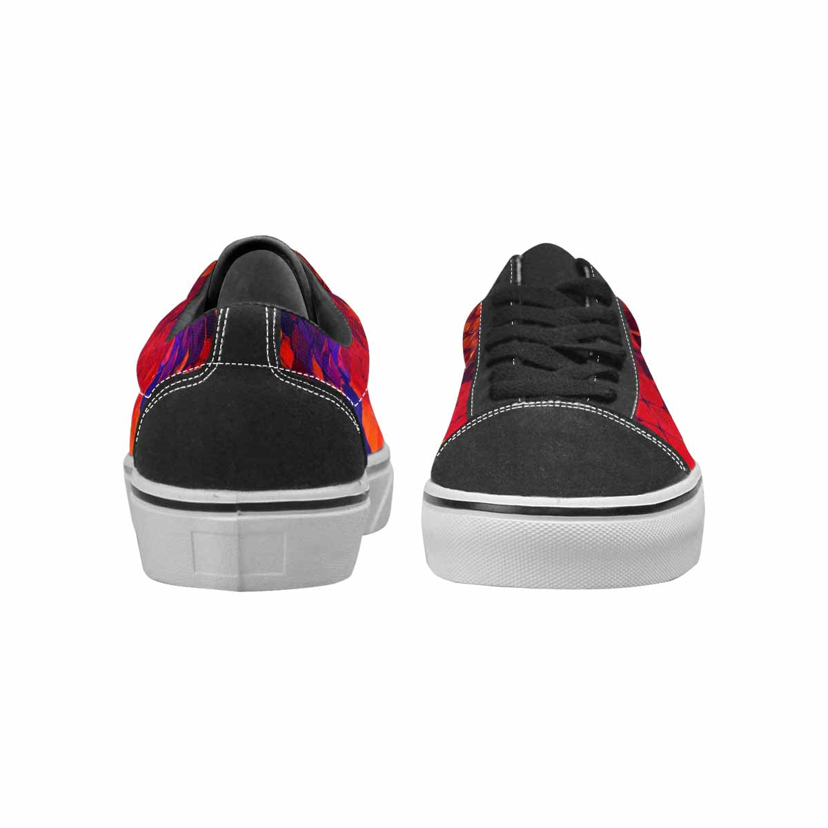 MEN'S Dark Snake Print Canvas Lace-Up Vibrant Chaos Custom Shoes