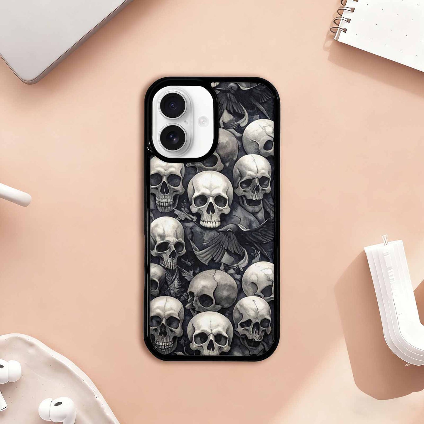 iPhone 17 Case — Skull Dark Art Gothic Print Gothic, Customized Protective Case