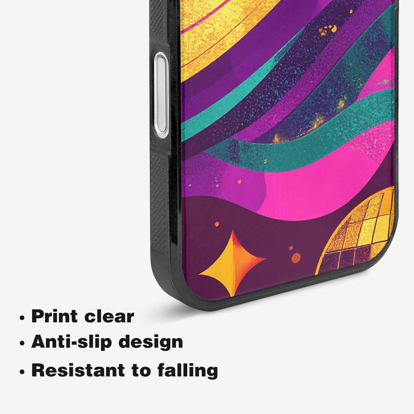 iPhone 16 Plus Case — 1970s Disco Art Pattern, Personalized Phone Case