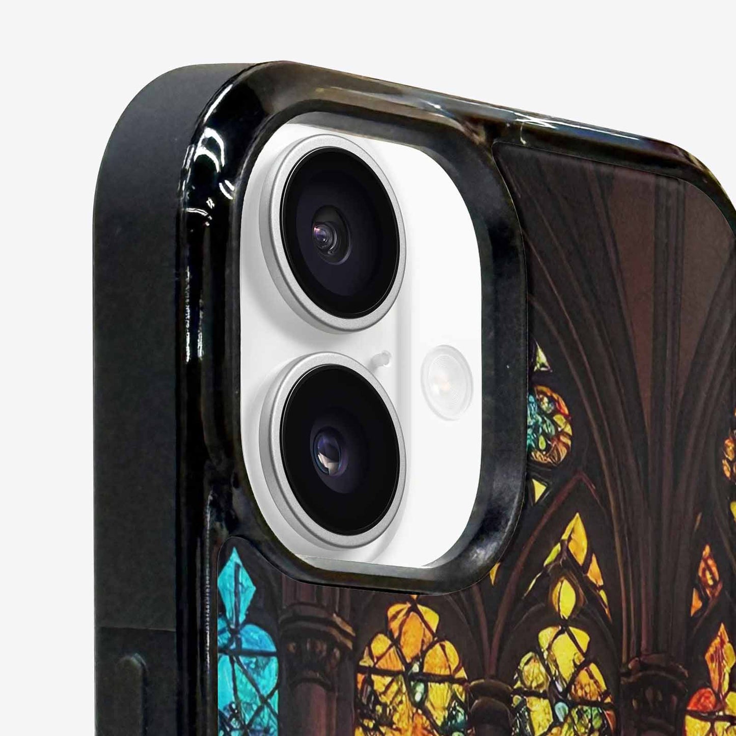 iPhone 16 Case — Stained Glass Window Pattern Seamless Repeat, Custom Designed Case Cover