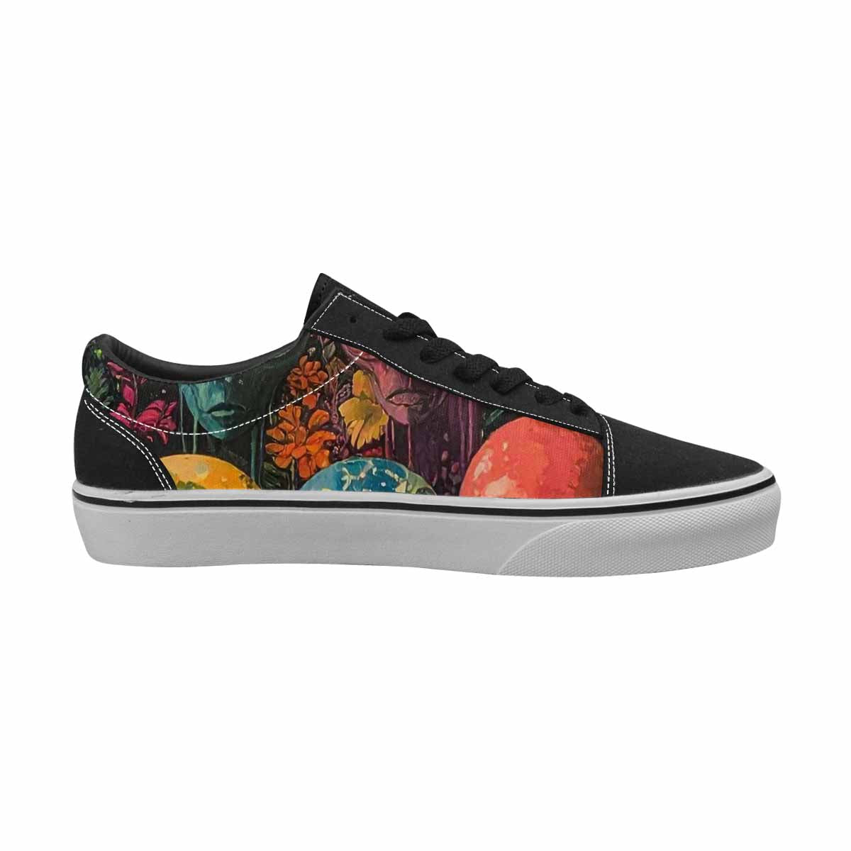 WOMEN'S Aliens Lace-Up Canvas Vibrant Chaos Custom Sneakers