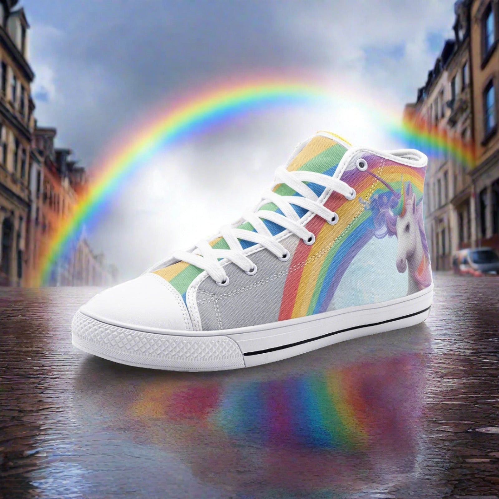 Koi Pink Cream Unique Bold Art - Freaky Shoes | Custom Art Sneakers